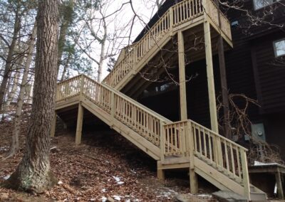 A wooden stairs without maintenance