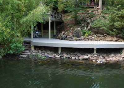 A lake in front of the house